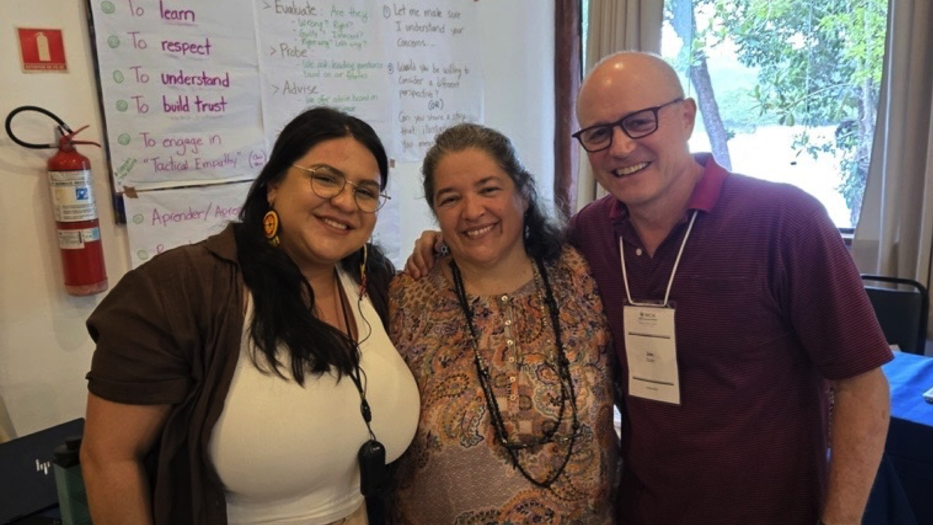 Left to right: Participant Adilene Jezabel Moreno, instructor and mentor Tita Alvira and instructor Jonathan Dain.